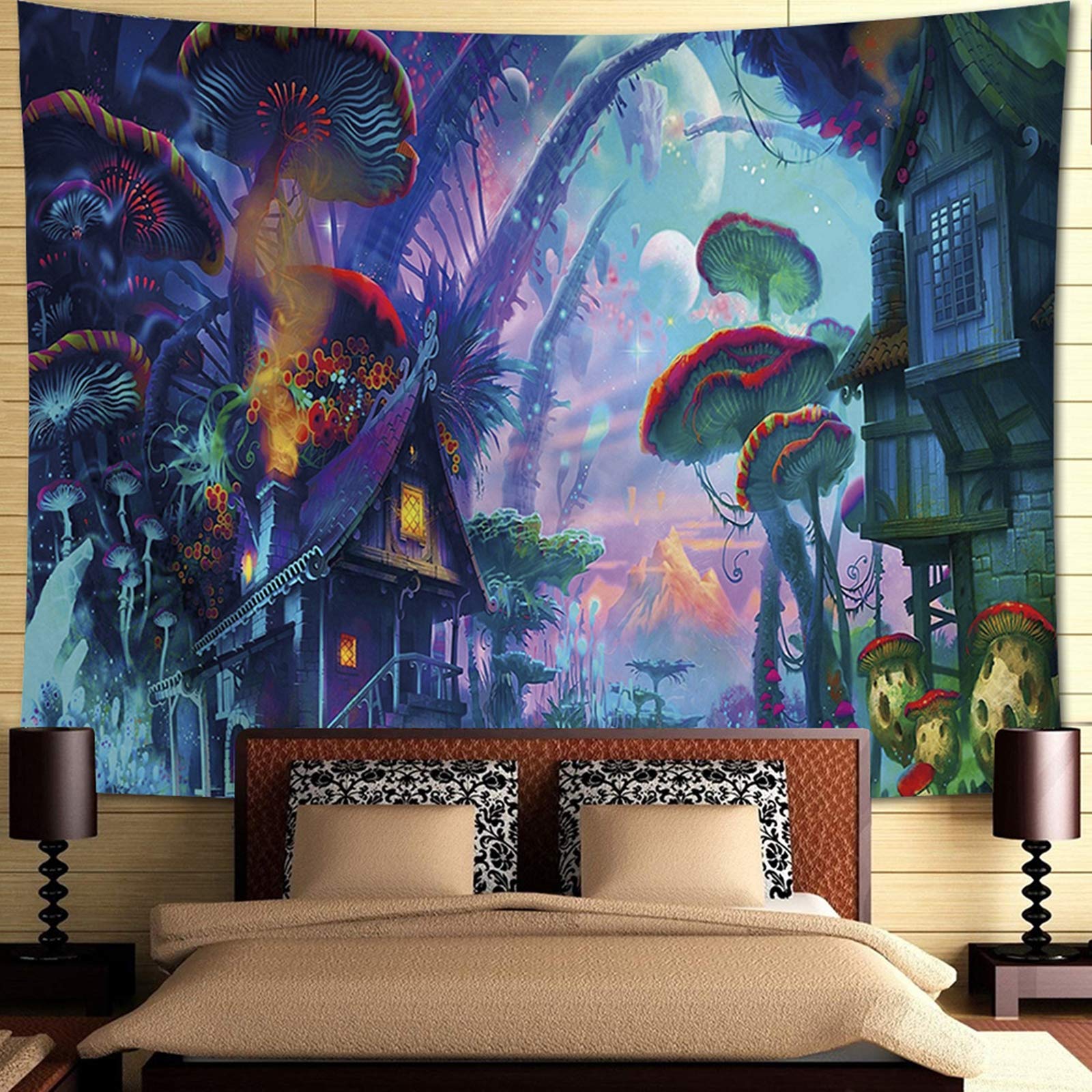 HASTHIP  Sunset Wall Tapestry Forest Tree Tapestry Mountain Wall Hanging Psychedelic Nature Landscape Tapestry Home Decoration for Bedroom Living Room (51 X59 ) (Aqua 3) HASTHIP  Sunset Wall Tapestry Forest Tree Tapestry Mountain Wall Hanging Psychedelic Nature Landscape Tapestry Home Decoration for Bedroom Living Room (51 X59 ) (Aqua 3)